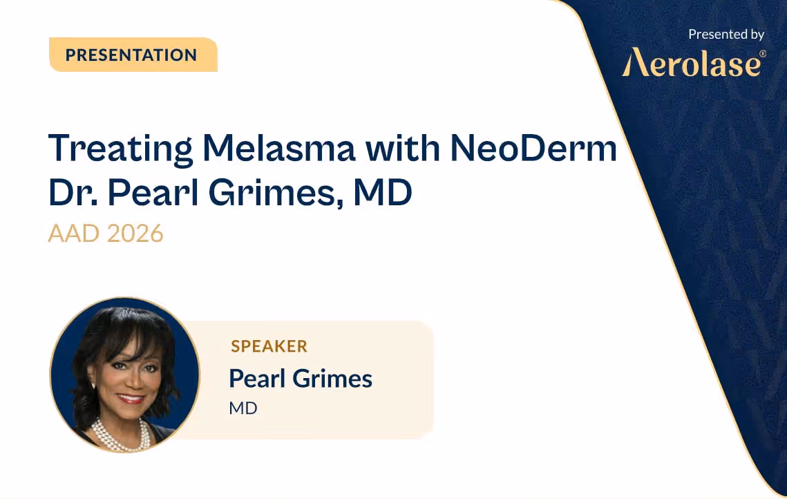 Dr. Pearl Grimes Treating Melasma with NeoDerm presentation at AAD 2026