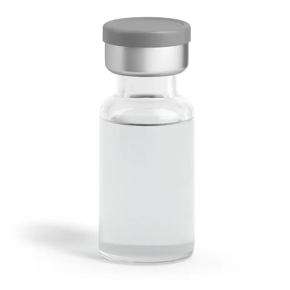 An unbranded medication vial.