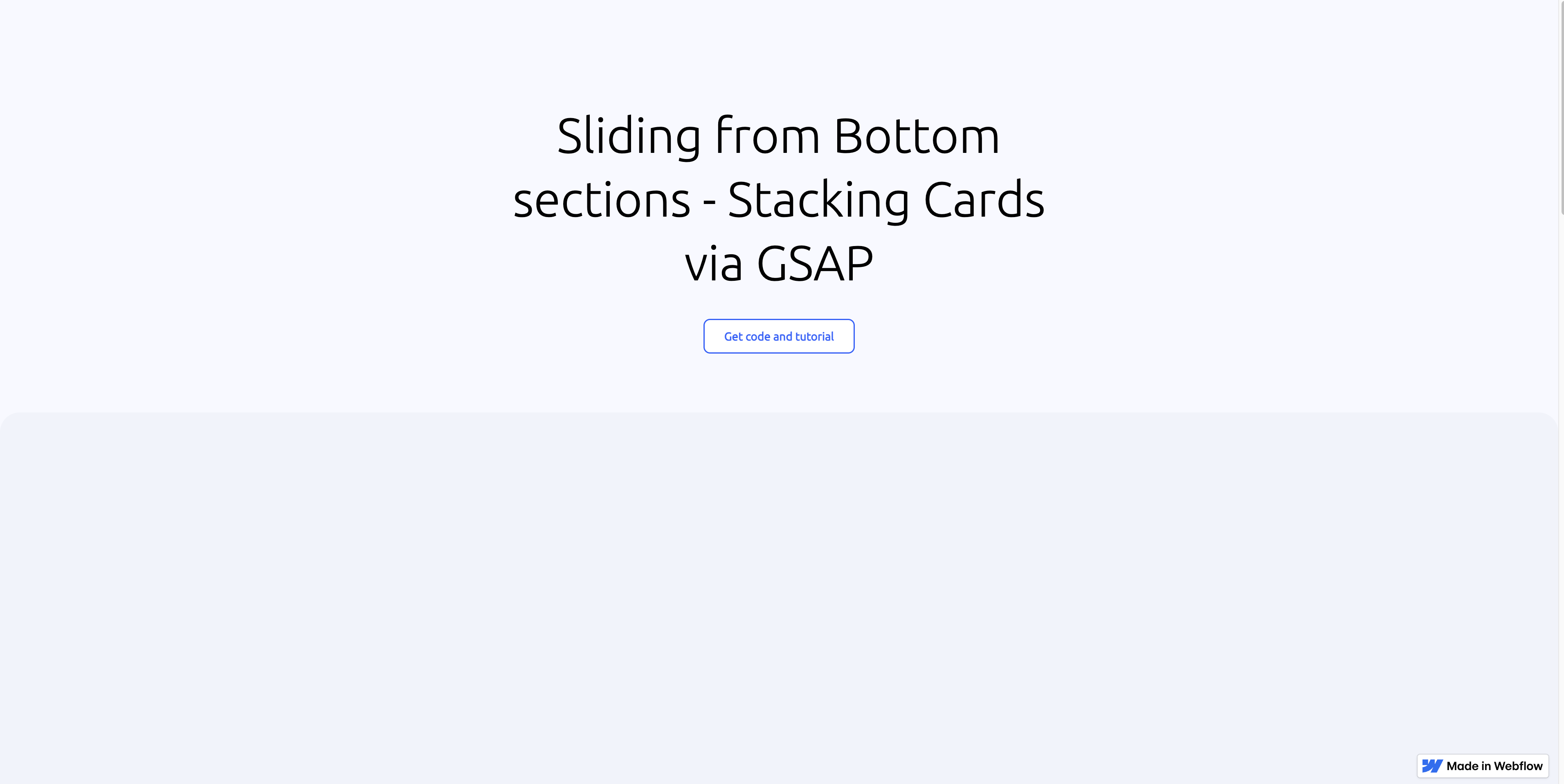 Stacking Cards animation - Sliding from Bottom sections - via GSAP