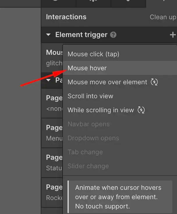 setting up hover to the original top image