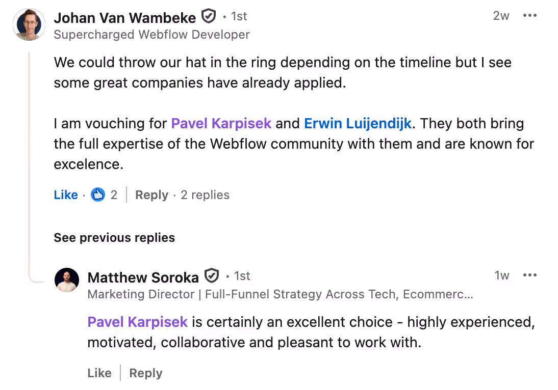 Pavel Karpisek is certainly an excellent choice - highly experienced, motivated, collaborative and pleasant to work with. 