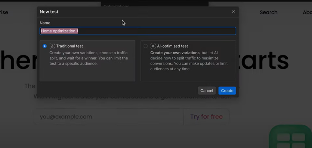 start an A/B testing in Webflow