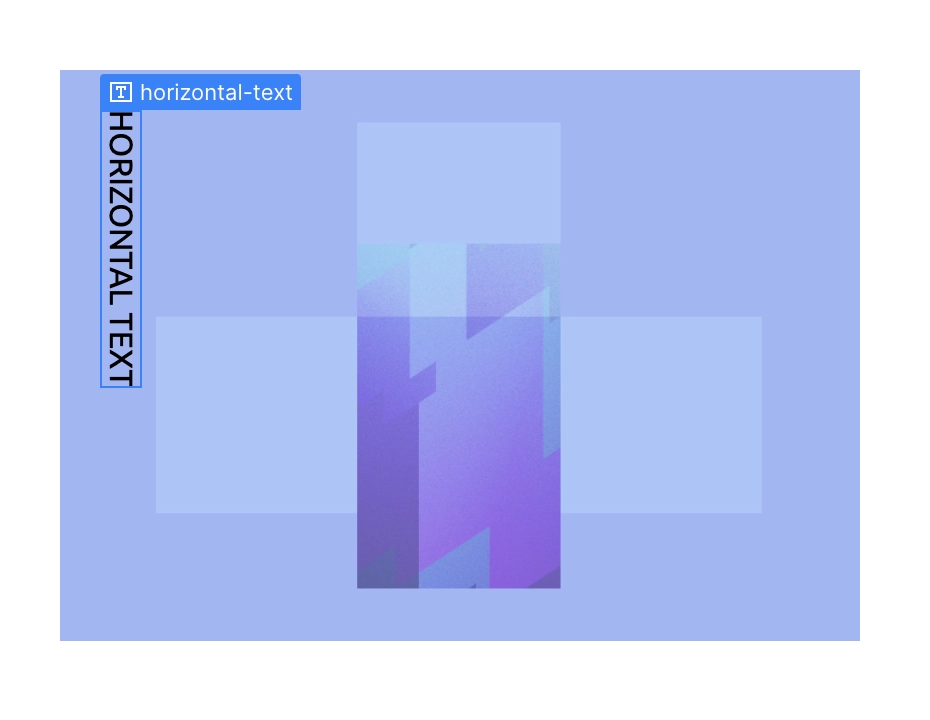 an image and a text block with a 'horizontal-text' class on top of the image, this time it's placed vertically 