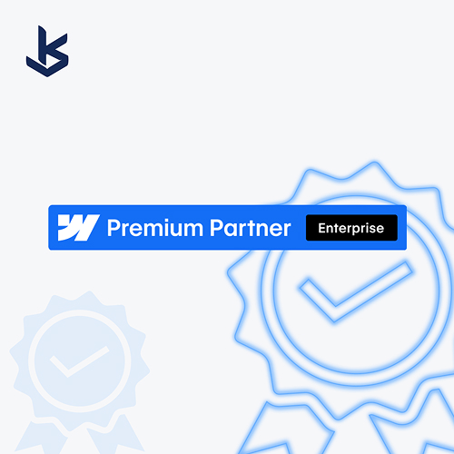 Karpi Studio Webflow Enterprise Partner certification badge and announcement