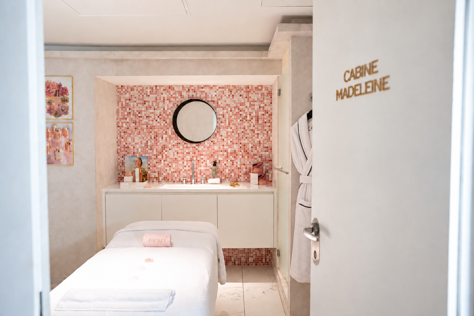 Spa treatment room at the 5 star hotel in Paris, offering massages and facials in a luxurious setting.