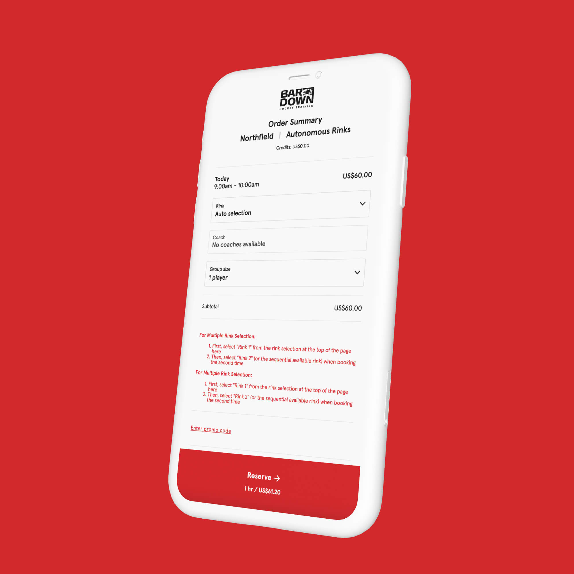 bar down sign up page 