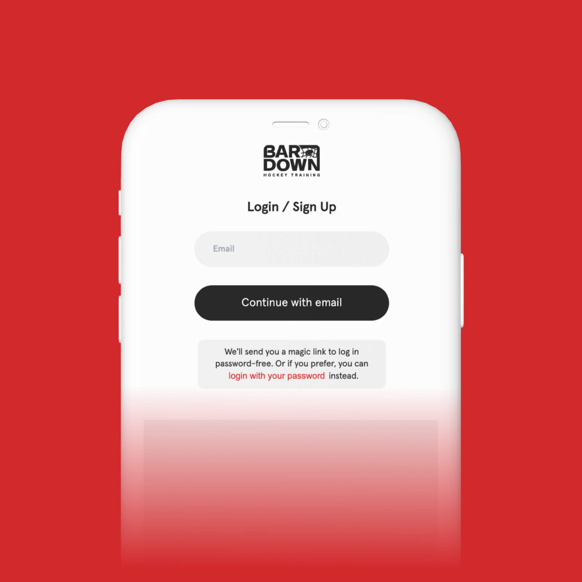 bar down log in and sign up page 