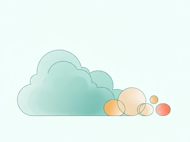 One soft shape separating into several distinct smaller forms in mint and sand tones