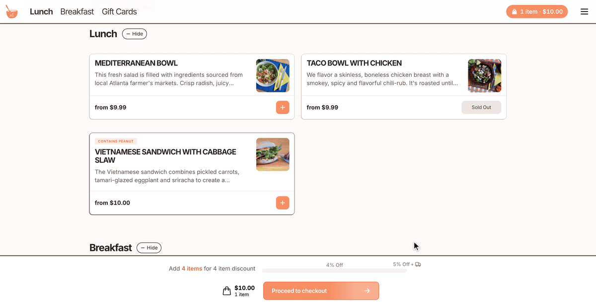 New pop up modal and cart gif. 