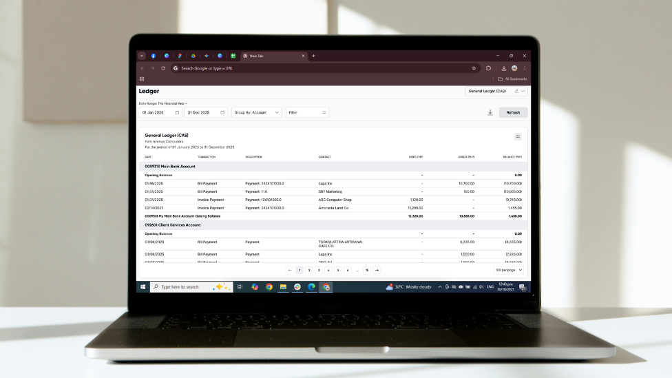Sample BIR-compliant CAS report generated in Juan Accounting Software.