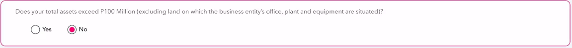 Determine if your total assets exceed PHP 100,000,000