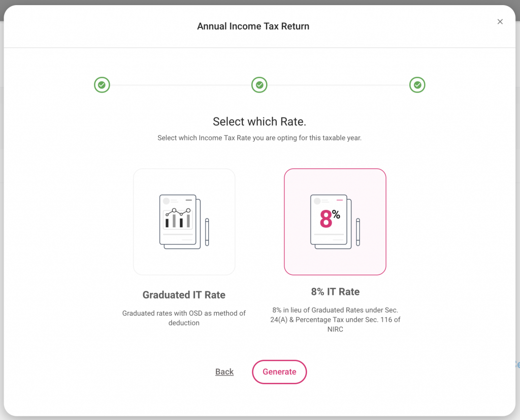 Annual Income Tax Return -Select which Rate 