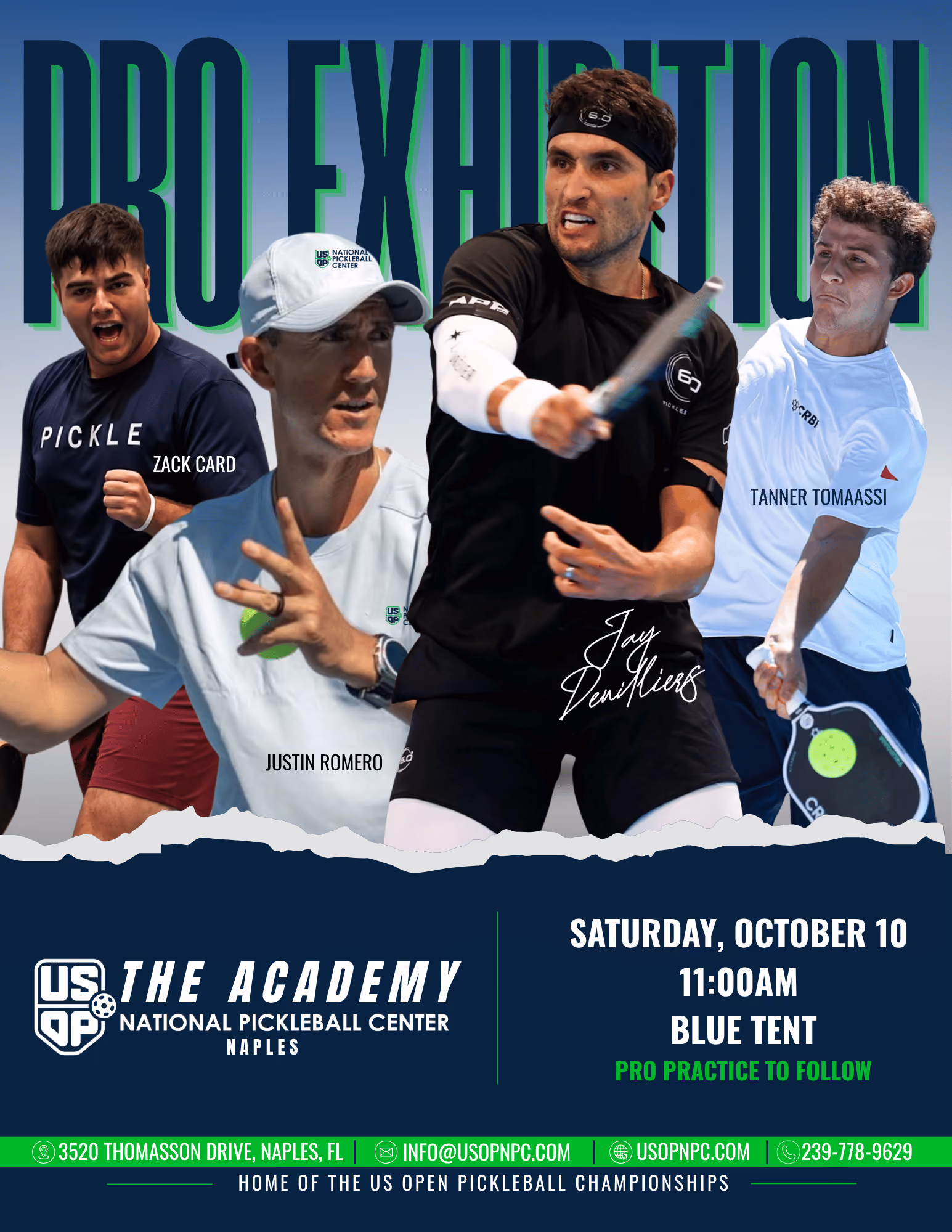 Pros playing an exhibition match at the NPC Academy