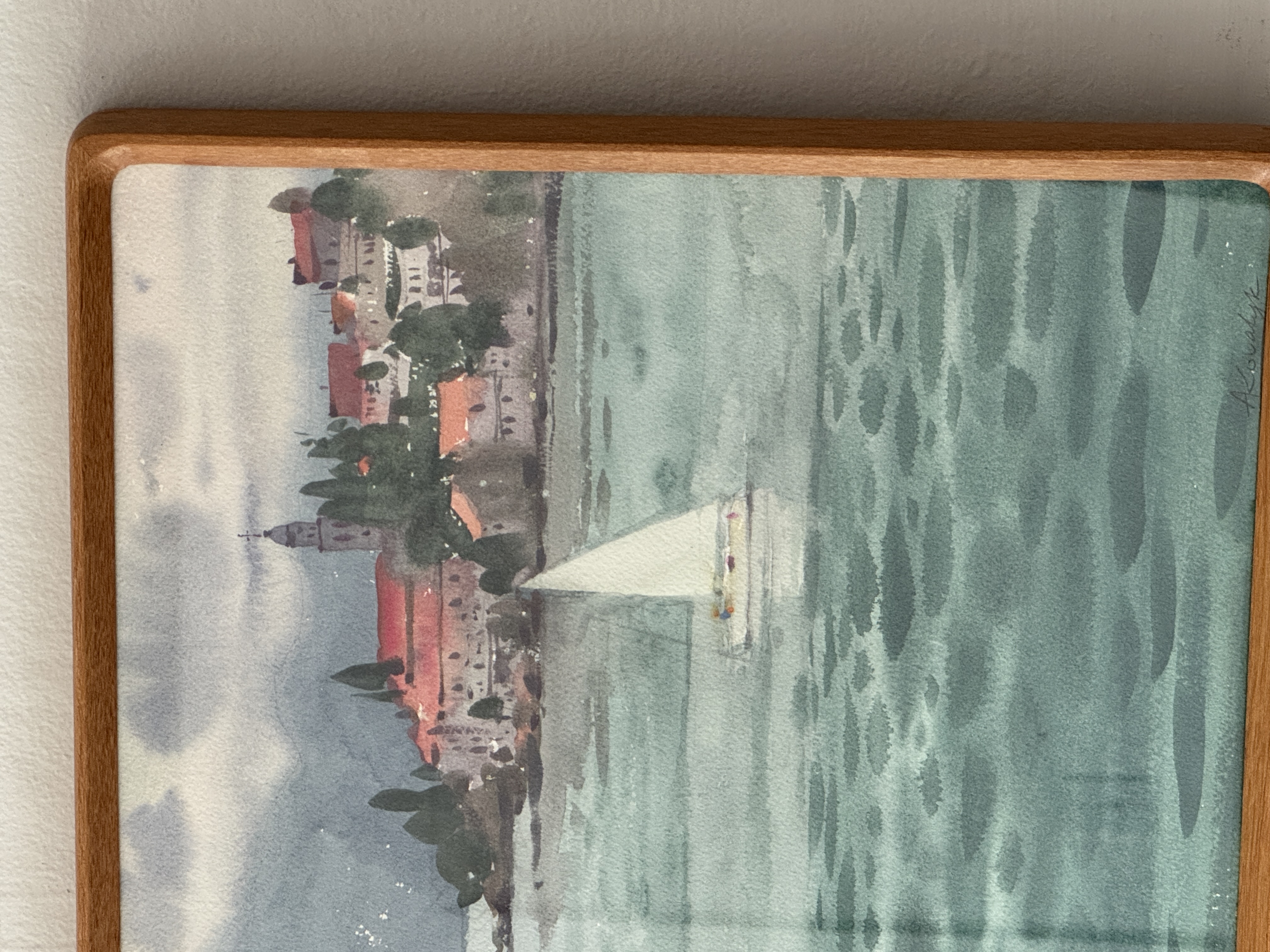 View: Sailboat at Sea Watercolor 