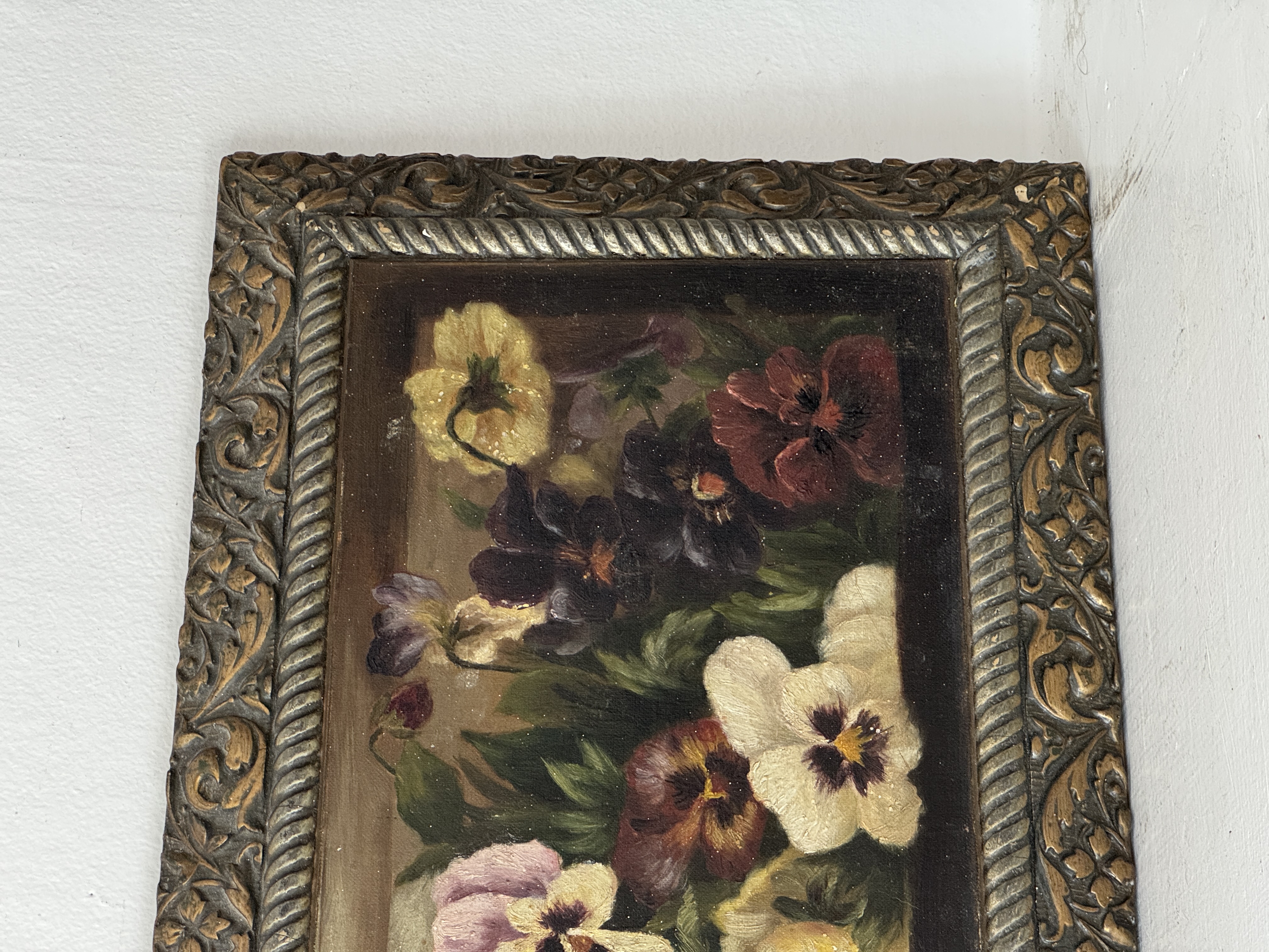 View: Moody Floral Pansy Painting