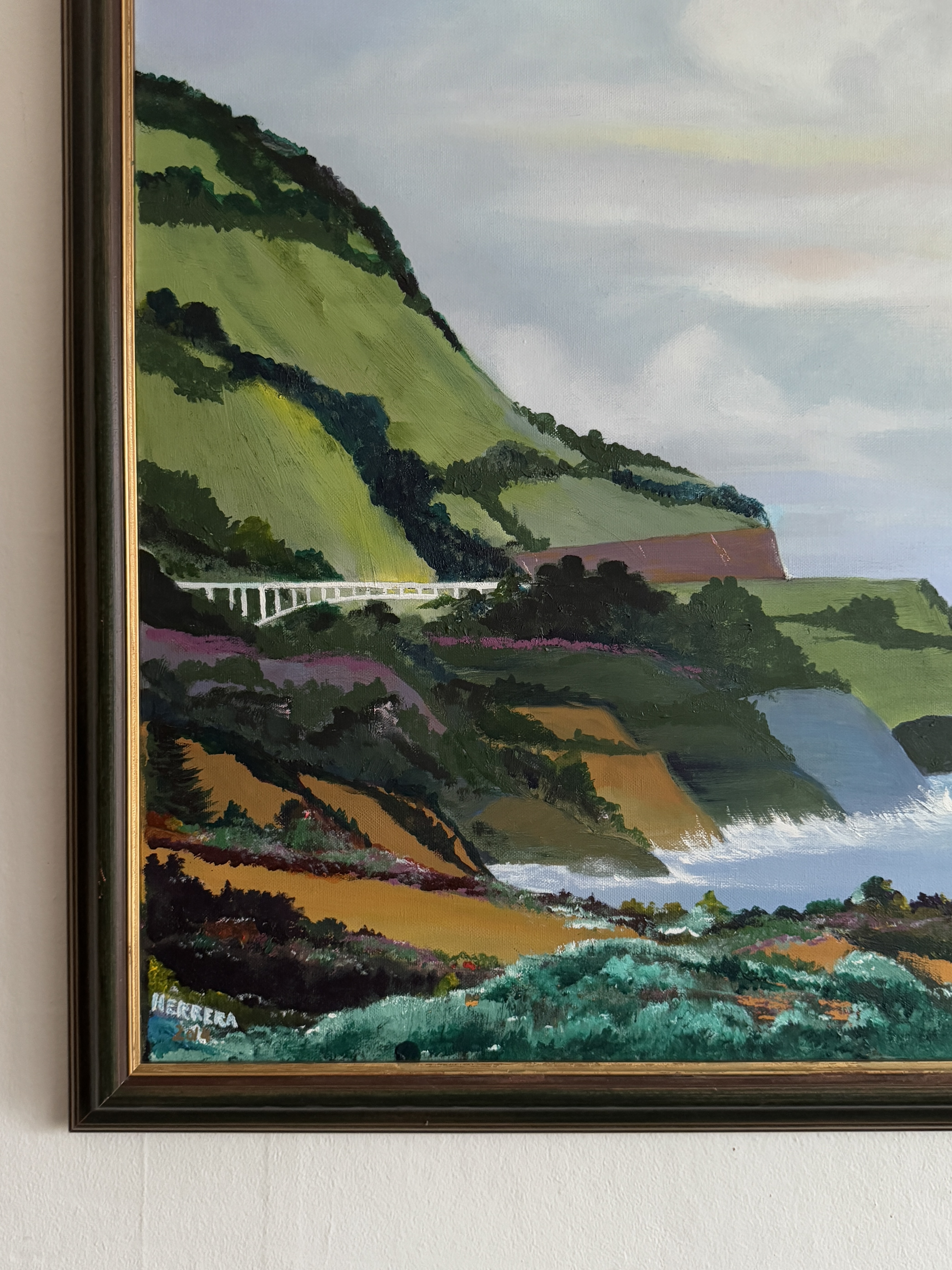 View: California Coast Painting Signed Herrera