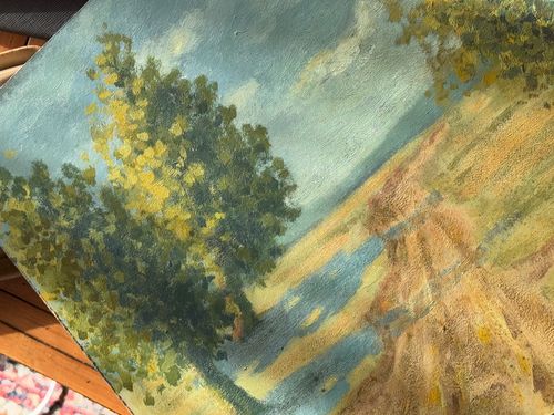 View: Two-tone Rural Country Landscape Oil Painting