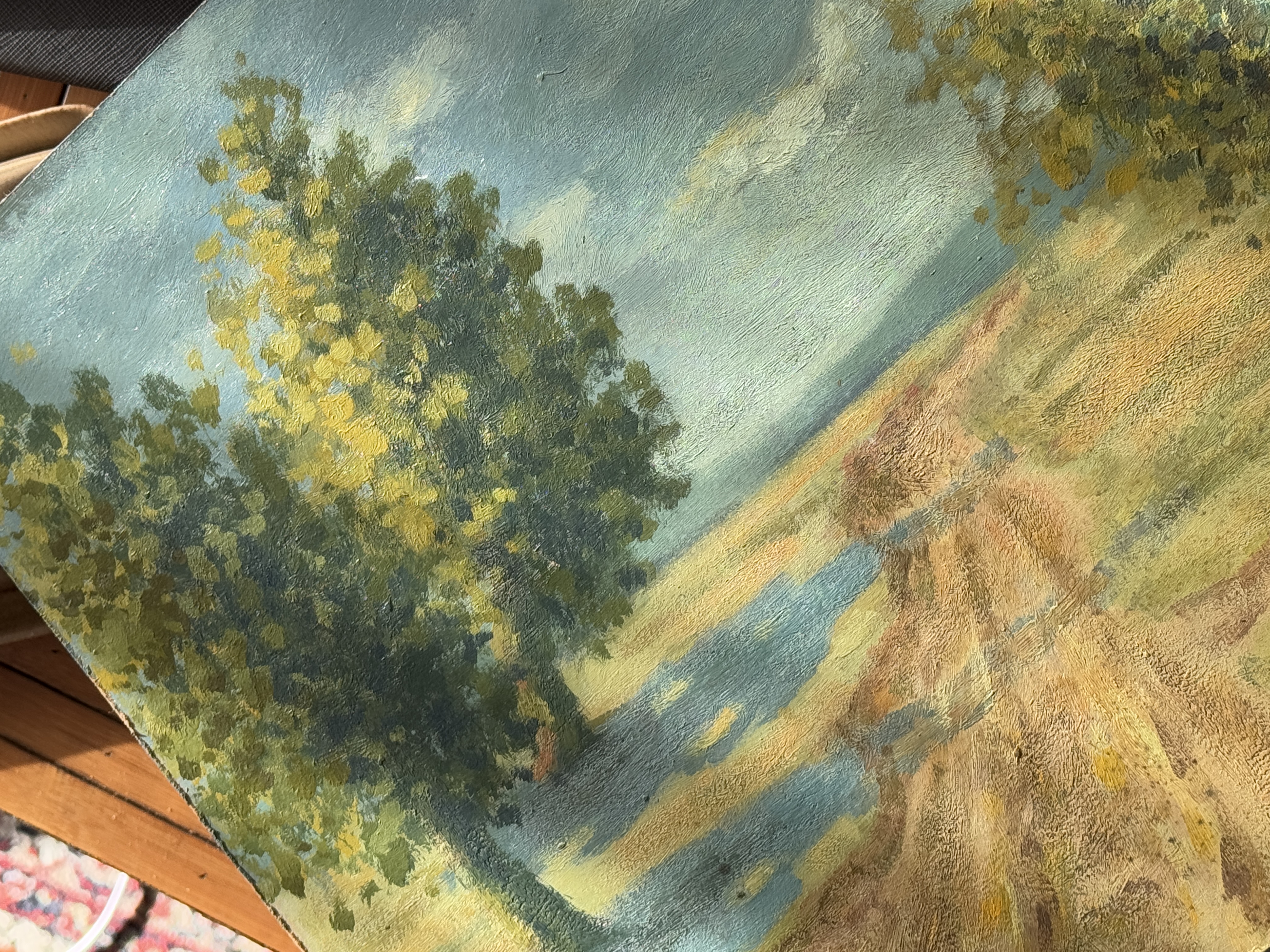 View: Two-tone Rural Country Landscape Oil Painting