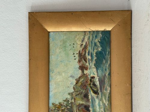 View: Antique Seascape in Gold Frame