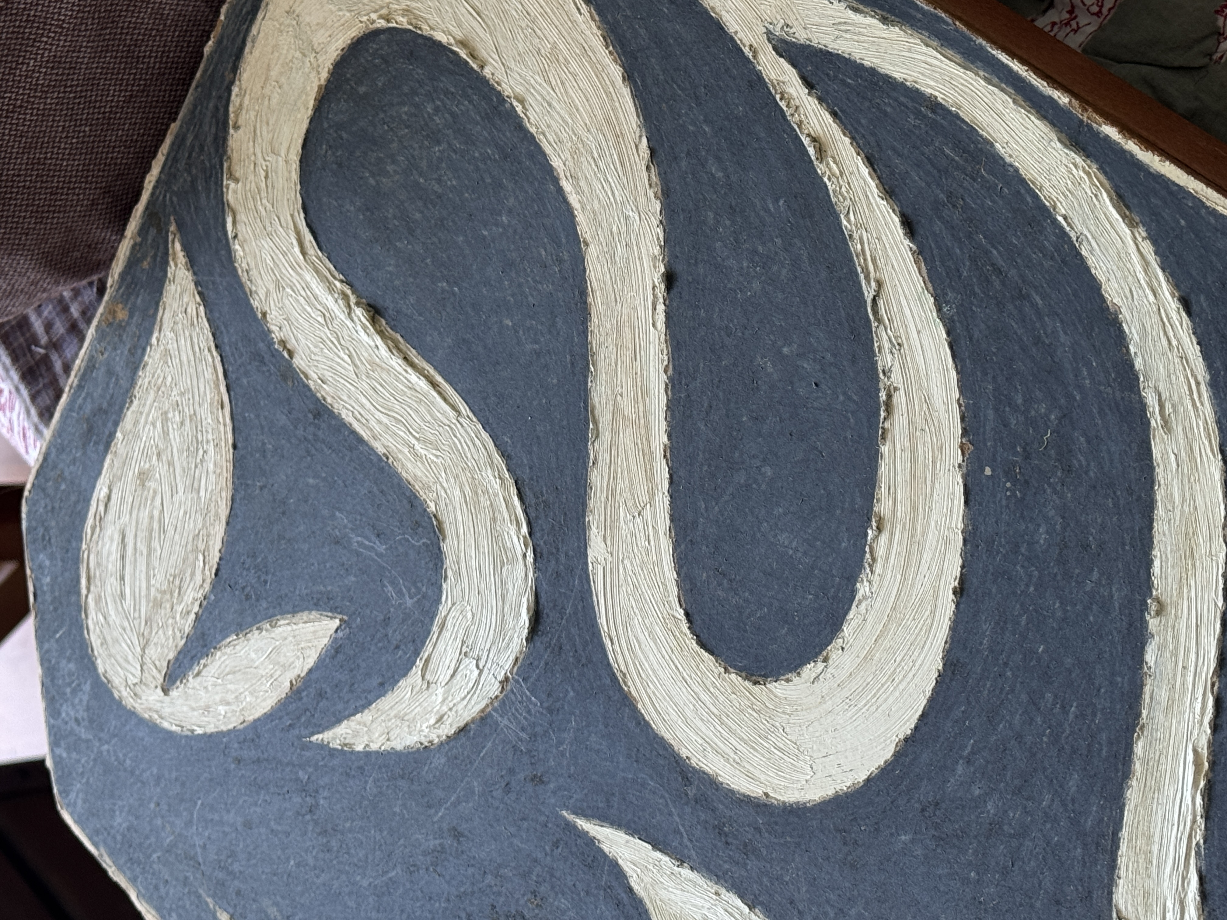 View: B&W Sculptural Painted Wood Piece