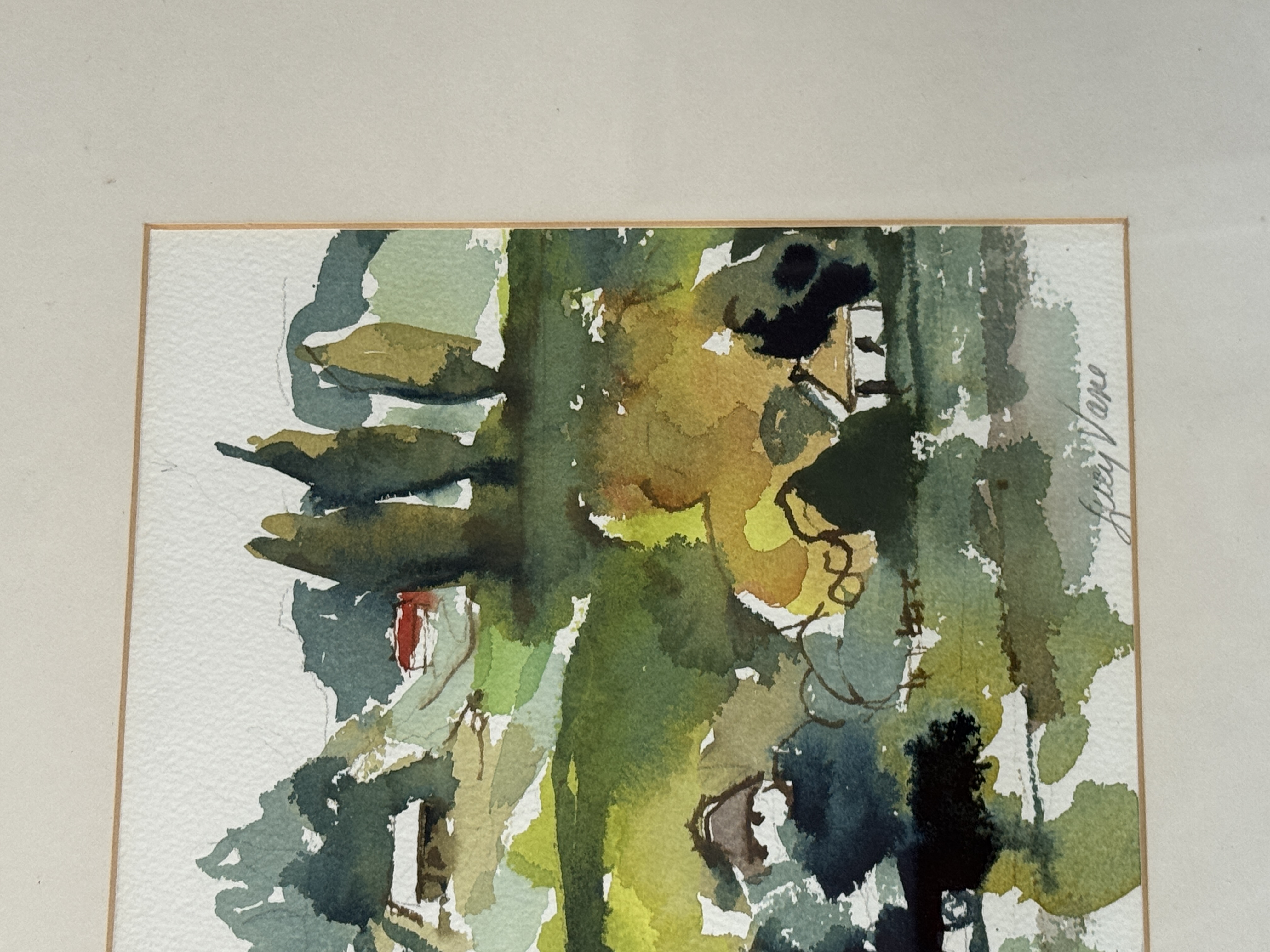 View: Green Watercolor Country Scene