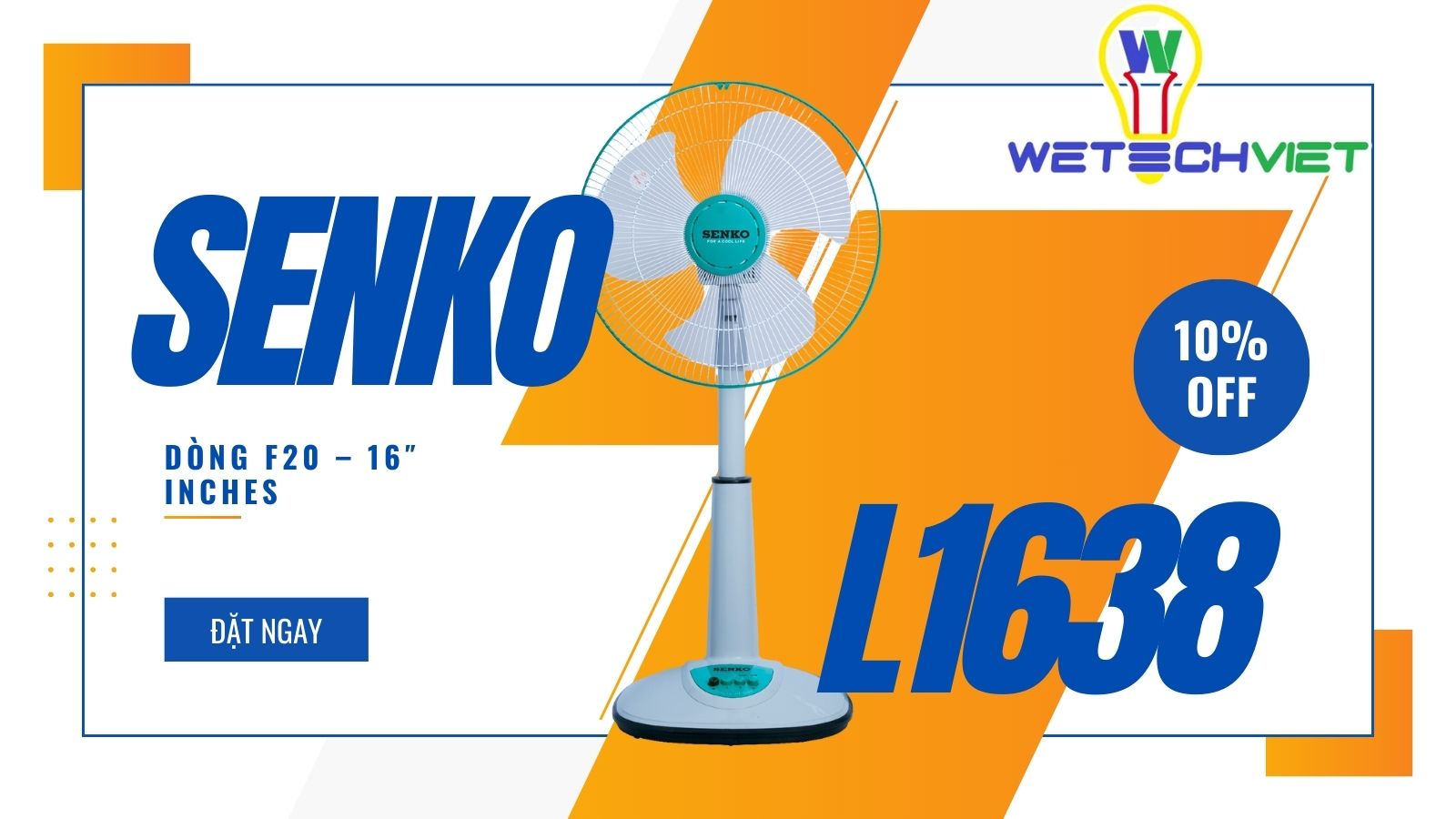 Địa Chỉ Mua Quạt Lỡ Nhựa Senko L1638 Chính Hãng, Giá Rẻ