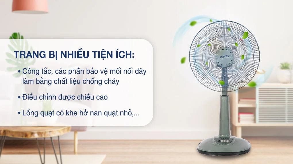 Quạt Lửng Senko L1638 Sở Hữu Nhiều Tiện Ích Hiện Đại