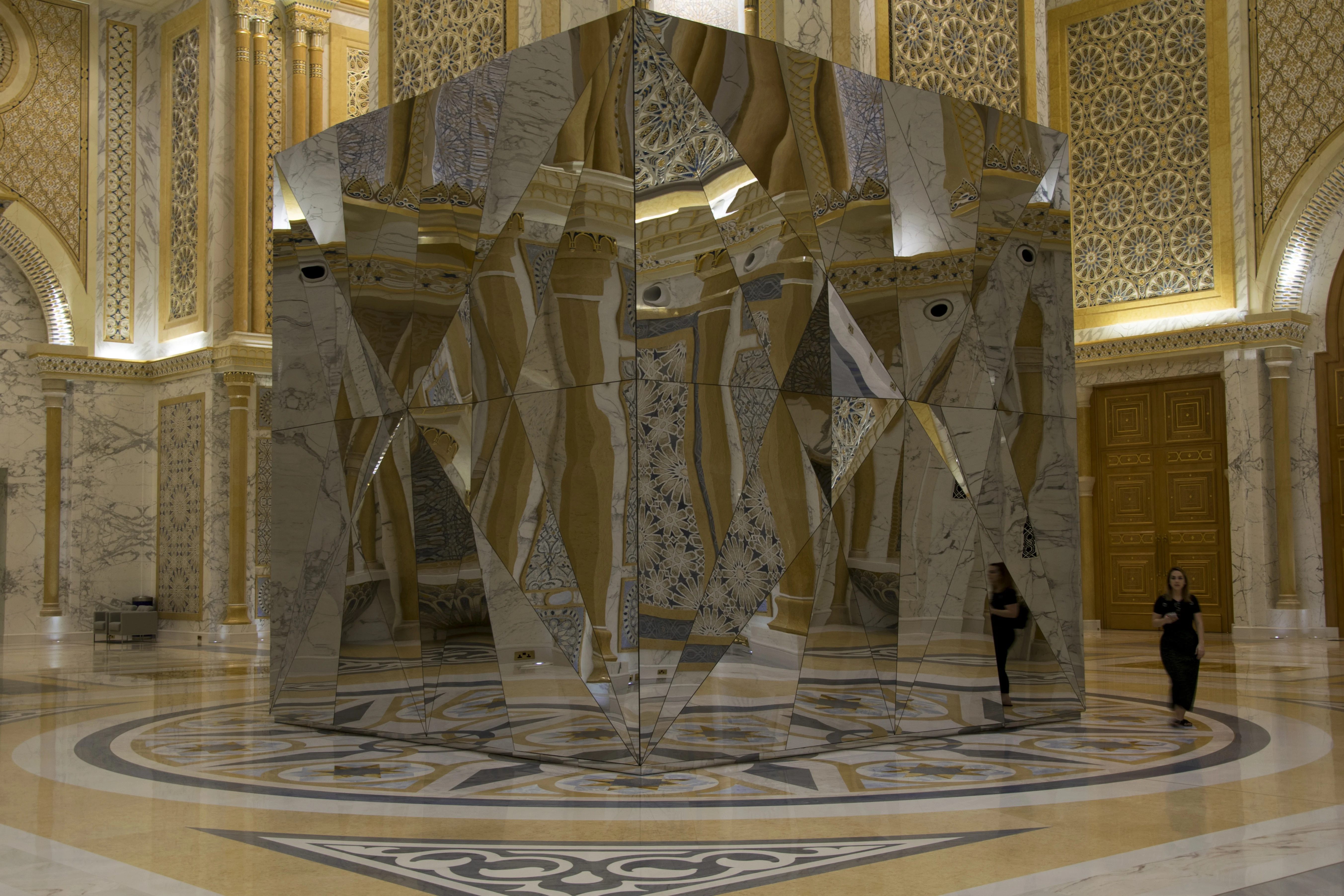 Mirrored art installation inside Qasr Al Watan palace