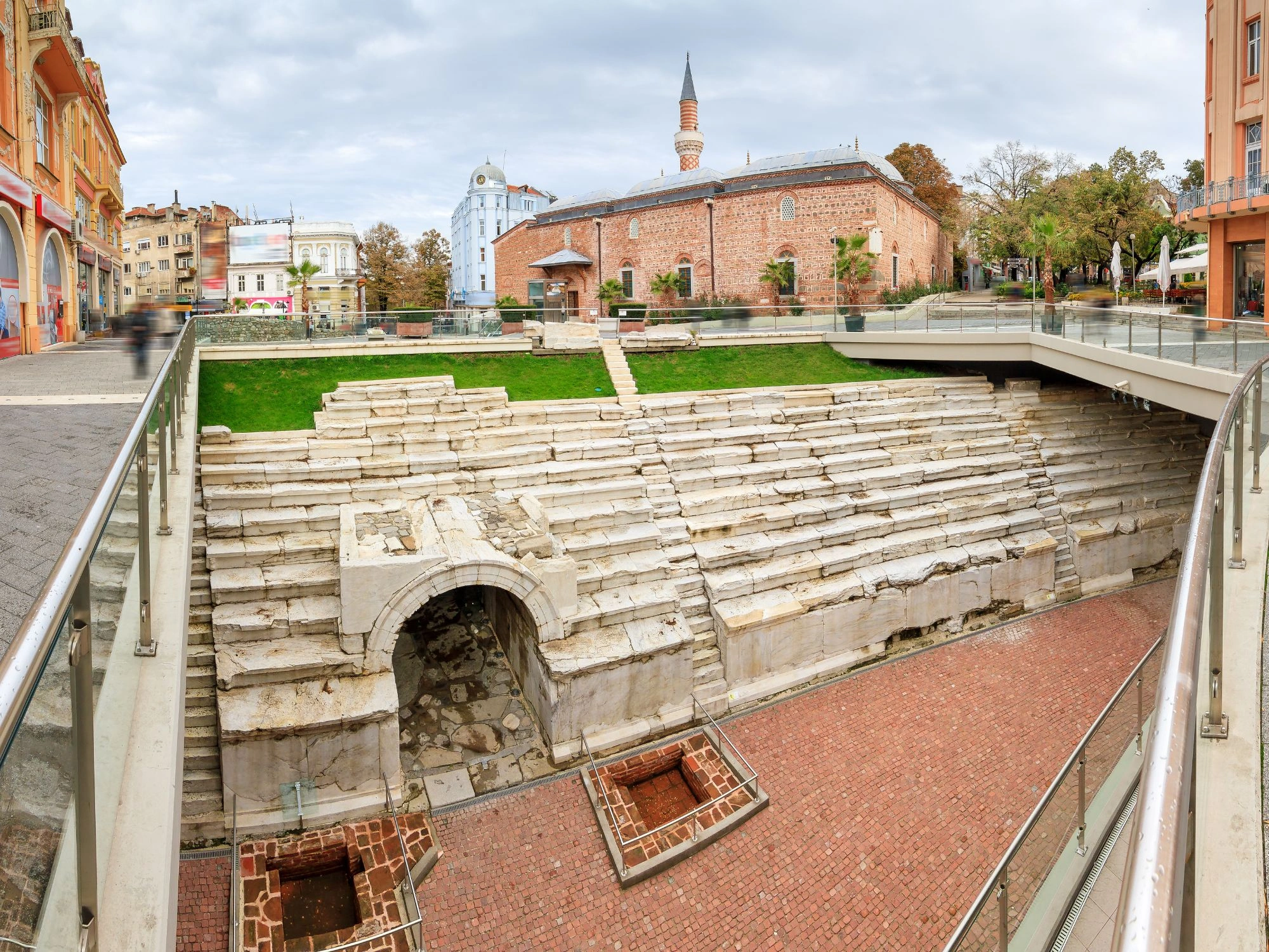 Roman Stadium of Philippopolis in Plovdiv's modern city center.
