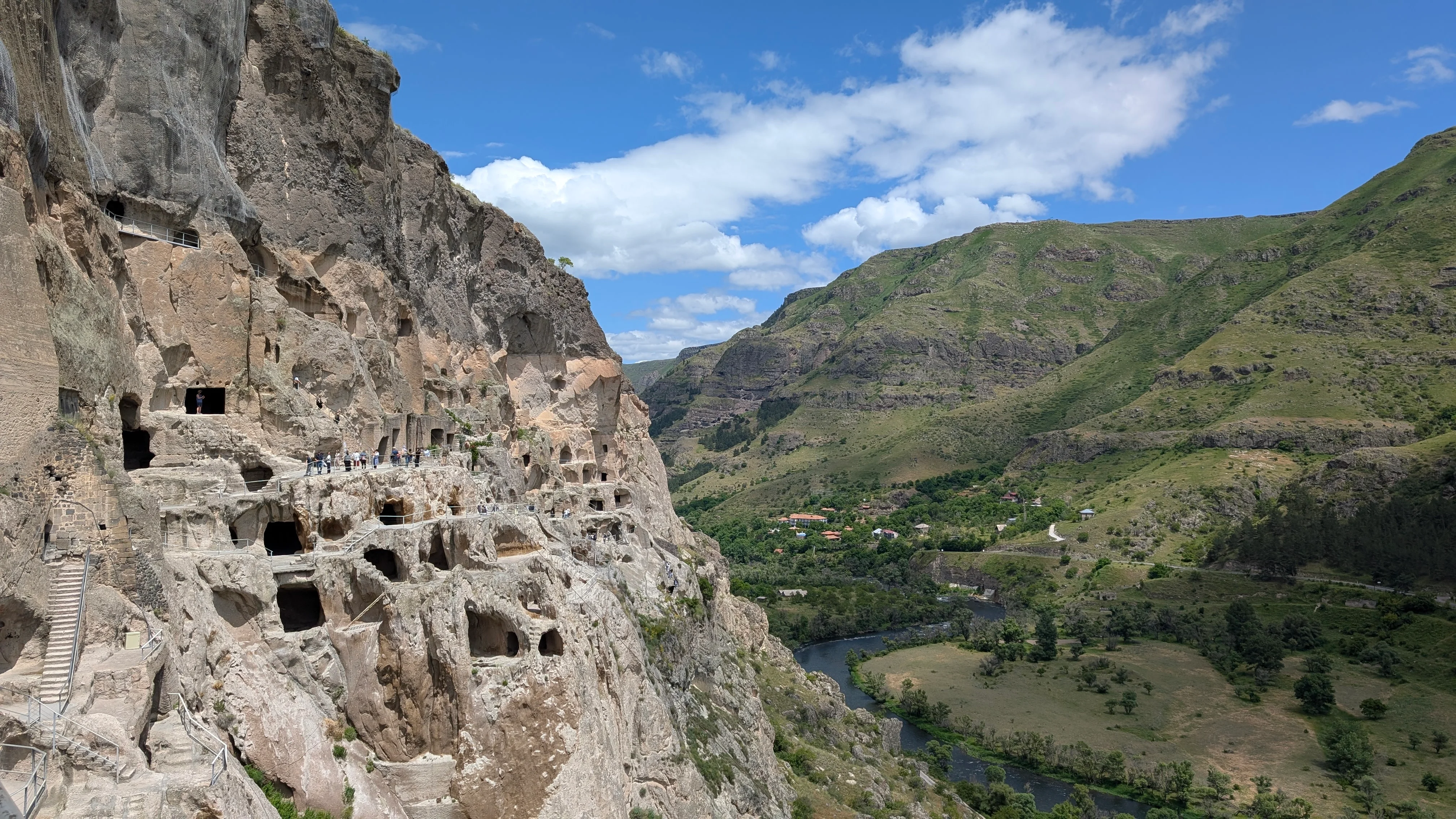 Vardzia cave monastery – ancient cave monastery carved into a cliff above the Kura River valley in southern Georgia.