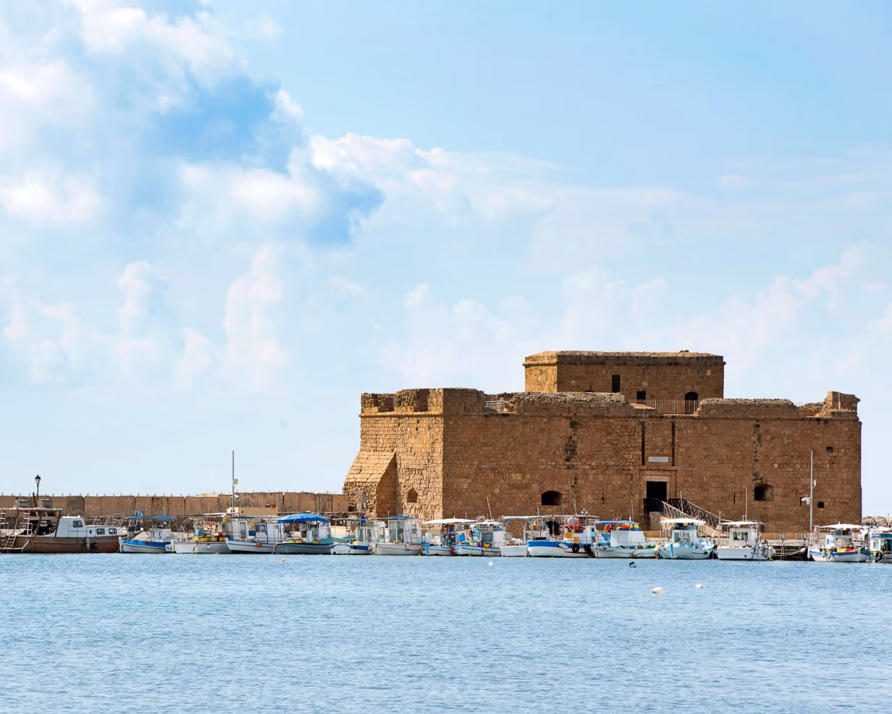 Medieval Paphos Castle by the harbor, a top historical site in Cyprus.