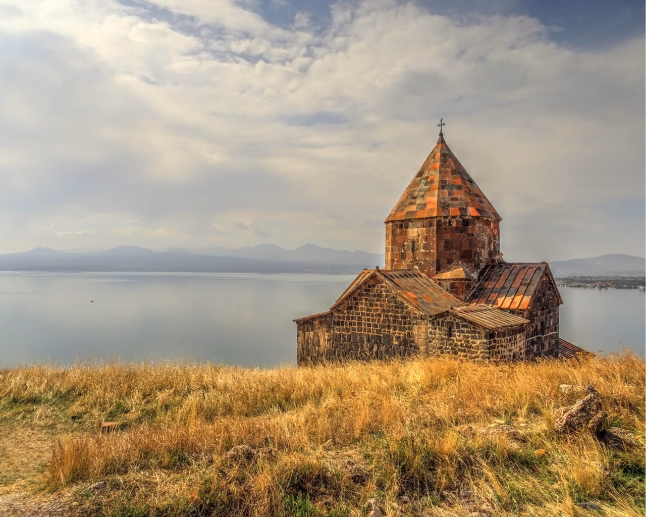 Sevanavank Monastery, Lake Sevan - Historic Armenian monastery on a hill overlooking the tranquil Lake Sevan.