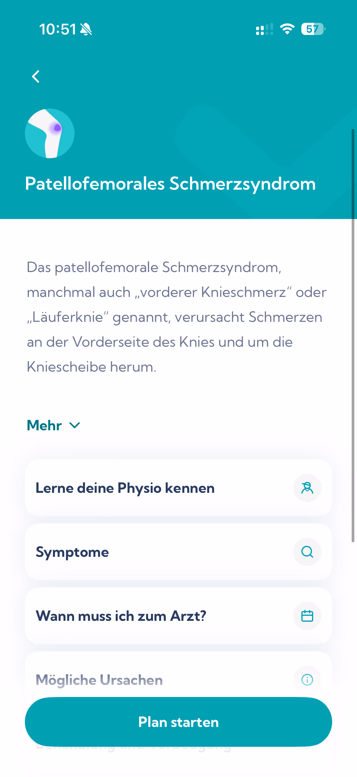 Exakt App Rehaplan Übersicht