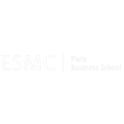 ESMC Paris Business School logo with white text on a black background.