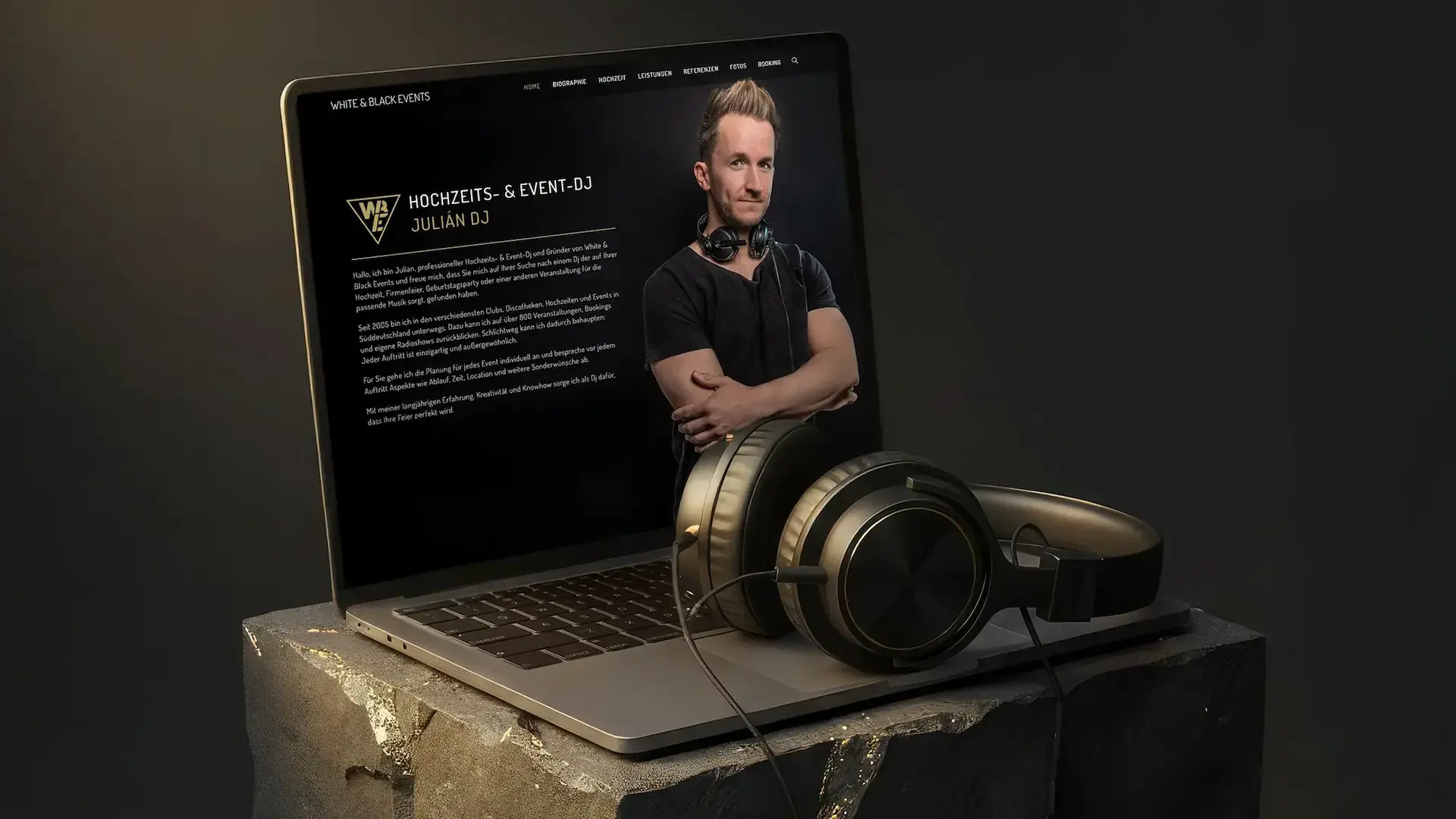 Webdesign-Projekt für White & Black Events, Hochzeits- und Event-DJ aus Schorndorf und Winterbach, umgesetzt von dencraft