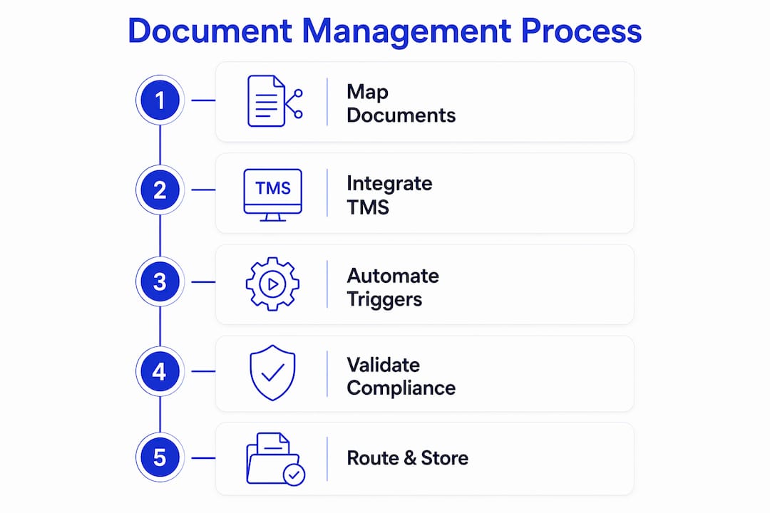Infographic illustrating document management process steps