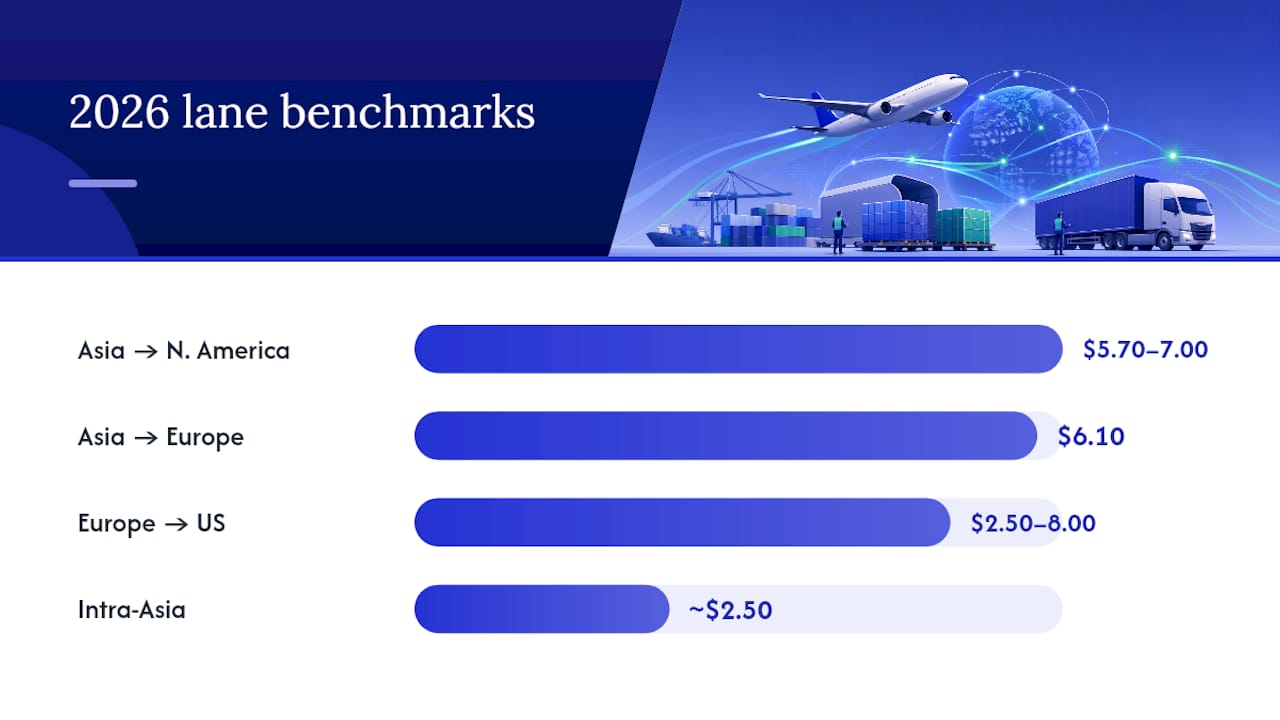 What Air Cargo Actually Costs in 2026, Lane by Lane — overview diagram