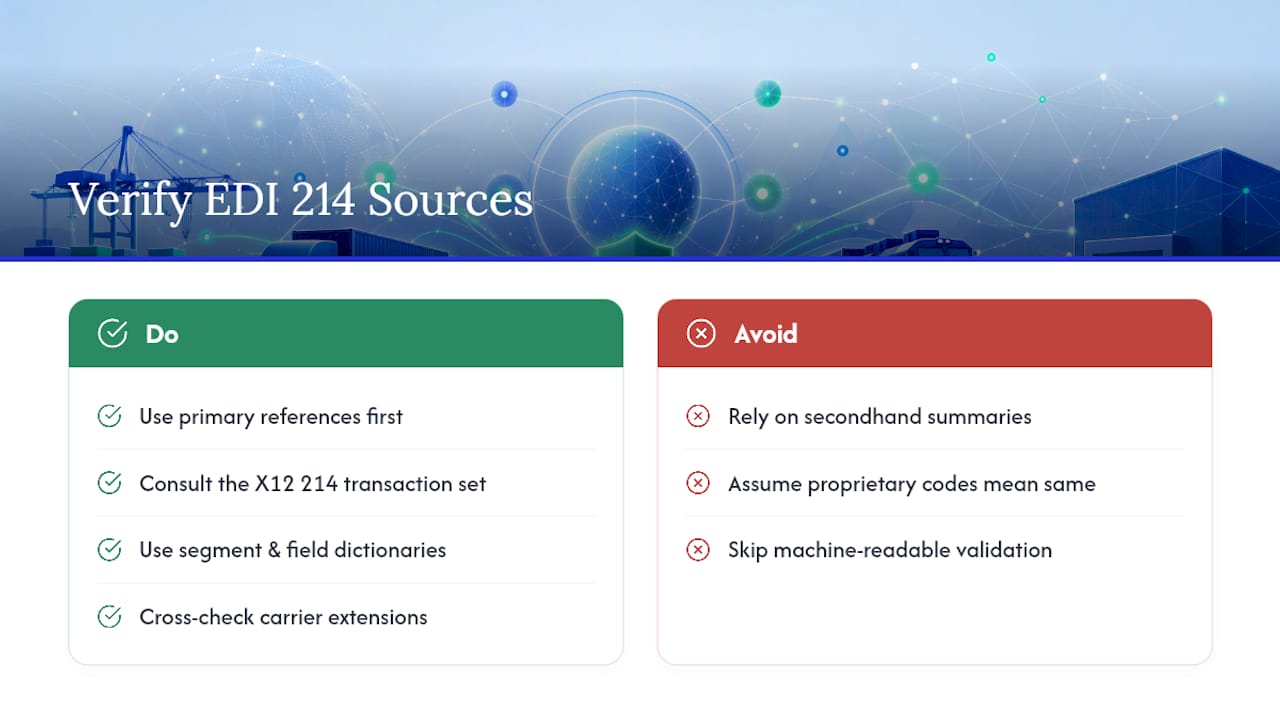 Where to Verify EDI 214 Behavior — overview diagram