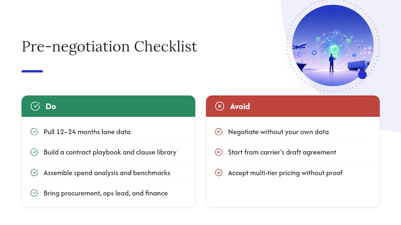 How Do You Prepare and Negotiate Carrier Contracts? — overview diagram