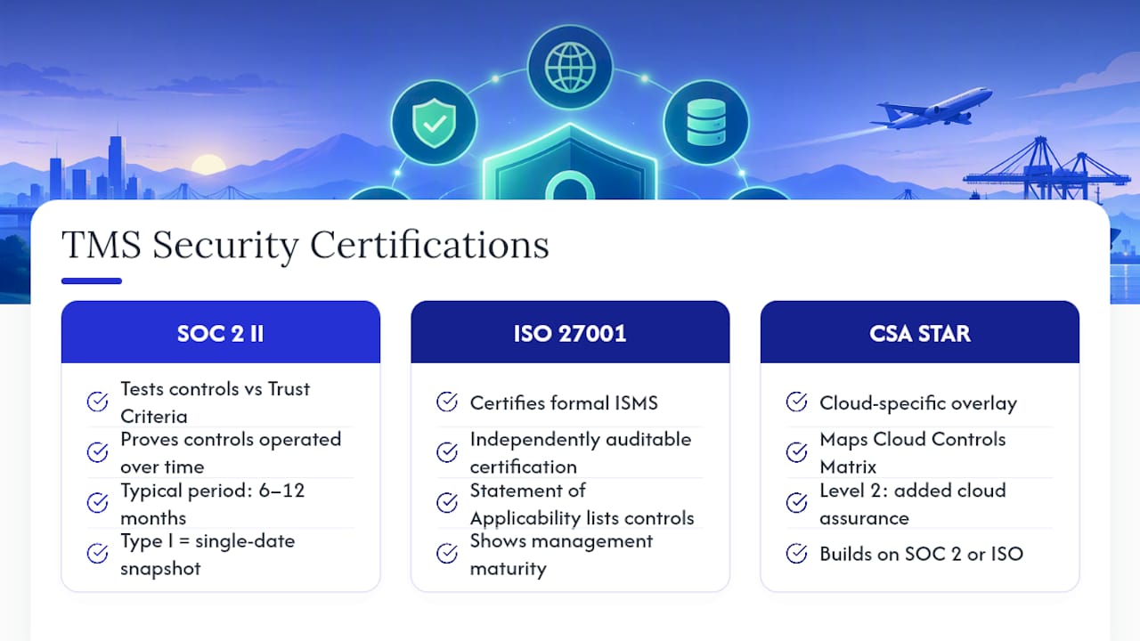 Which TMS Security Certifications Actually Matter? — overview diagram