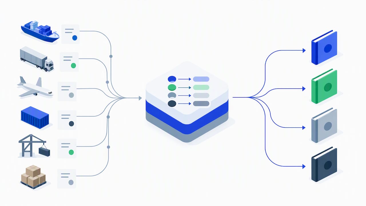 Freight charges mapped into ledger categories