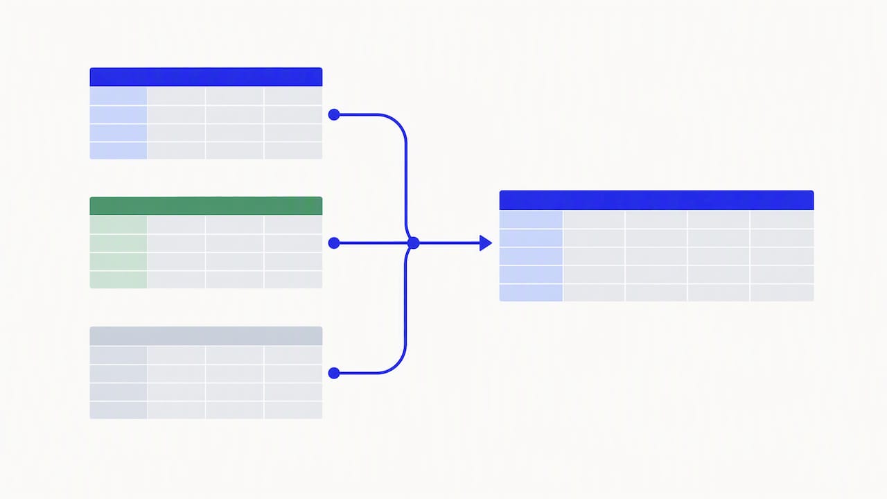 Separate logistics records join one shared dataset
