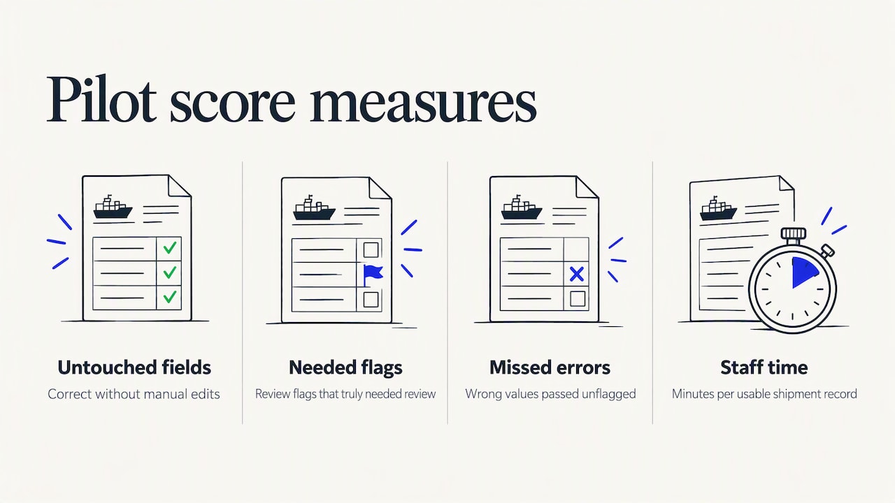 Four measures for evaluating an OCR pilot