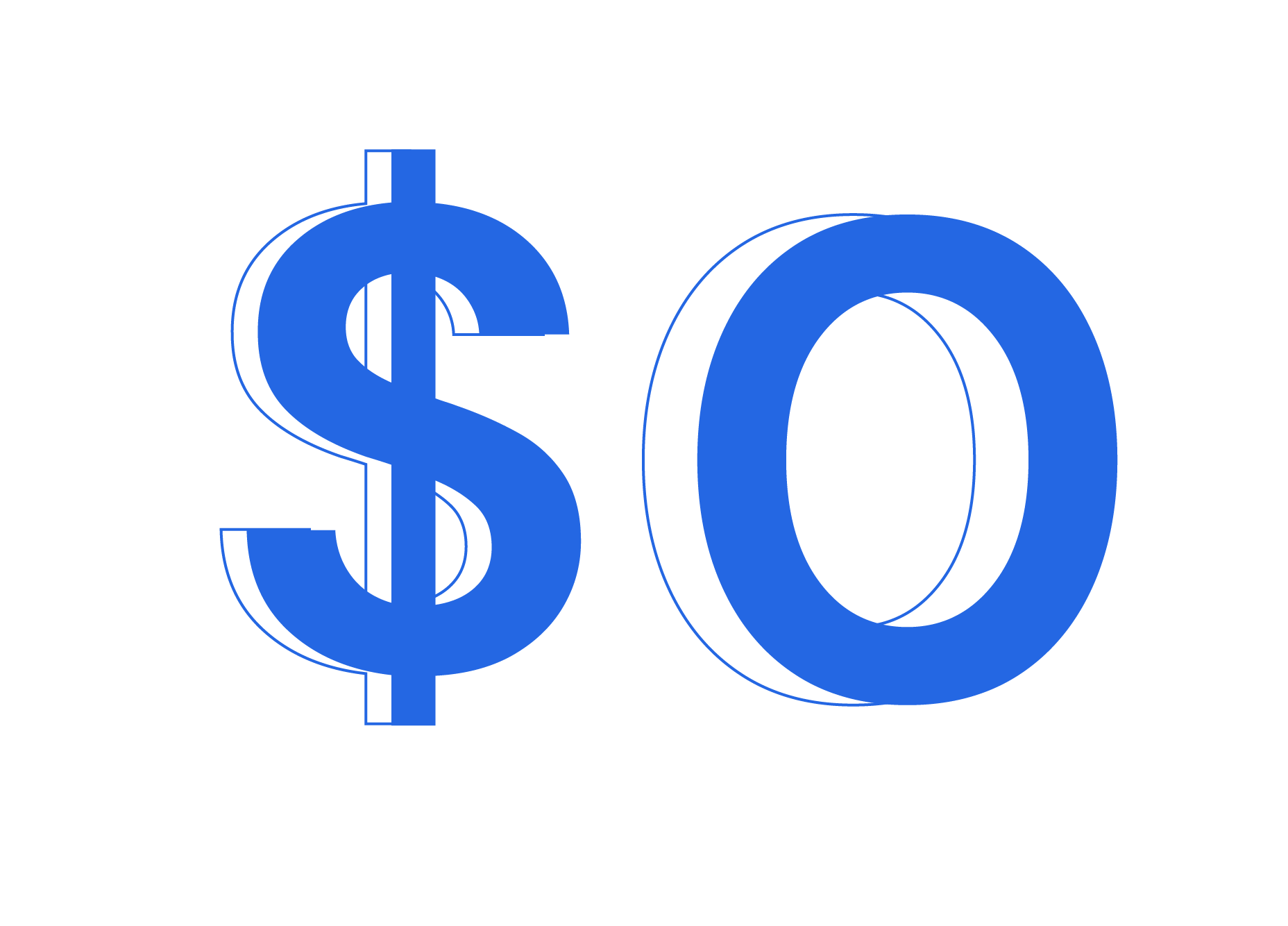 Icon showing the $0 when you start  a free trial with Think404