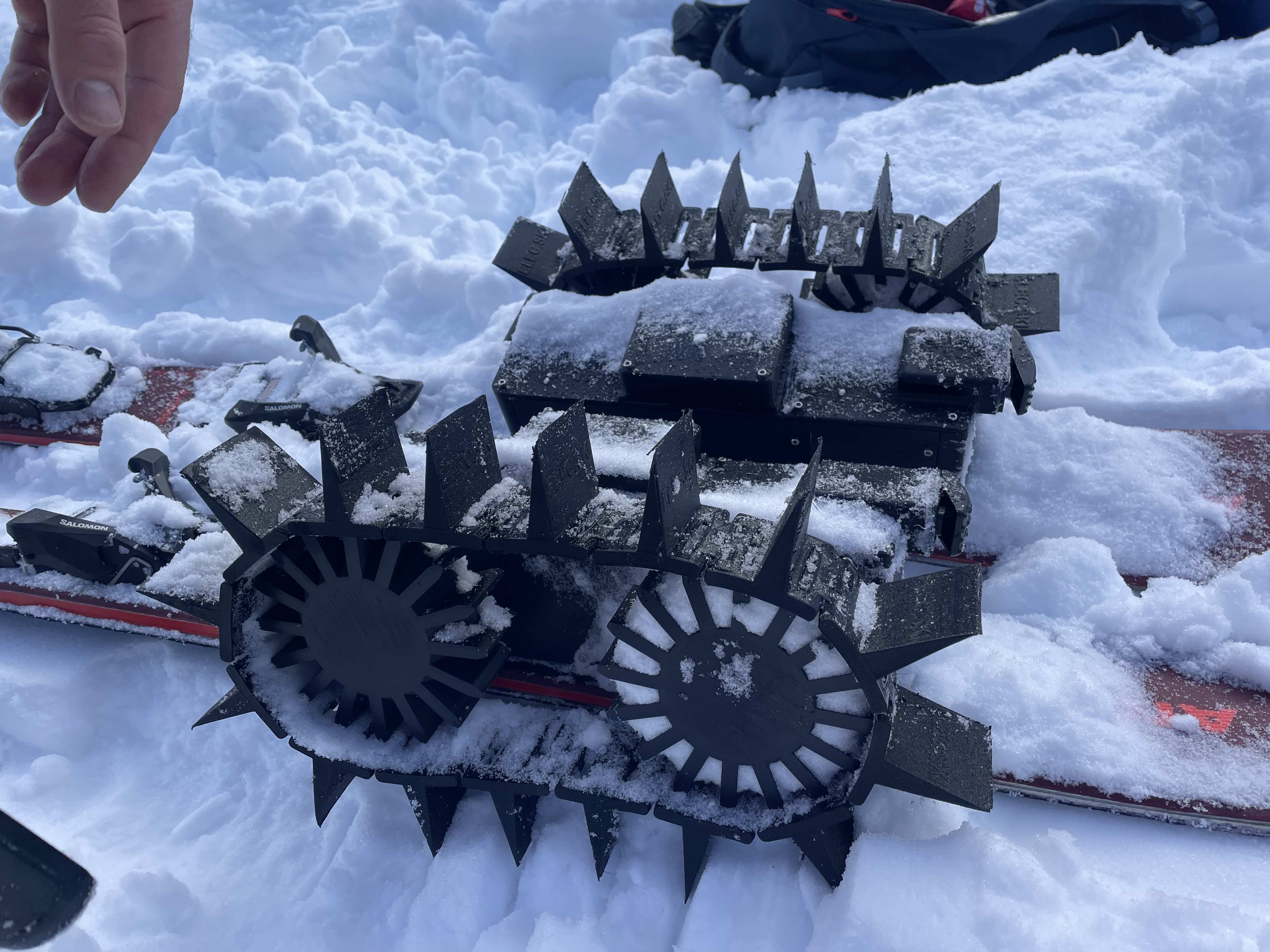 Edward from Elec Ski at the Skinnovation 2025 stand, ready to showcase the SM1 electronic ski touring unit and connect with the winter sports community