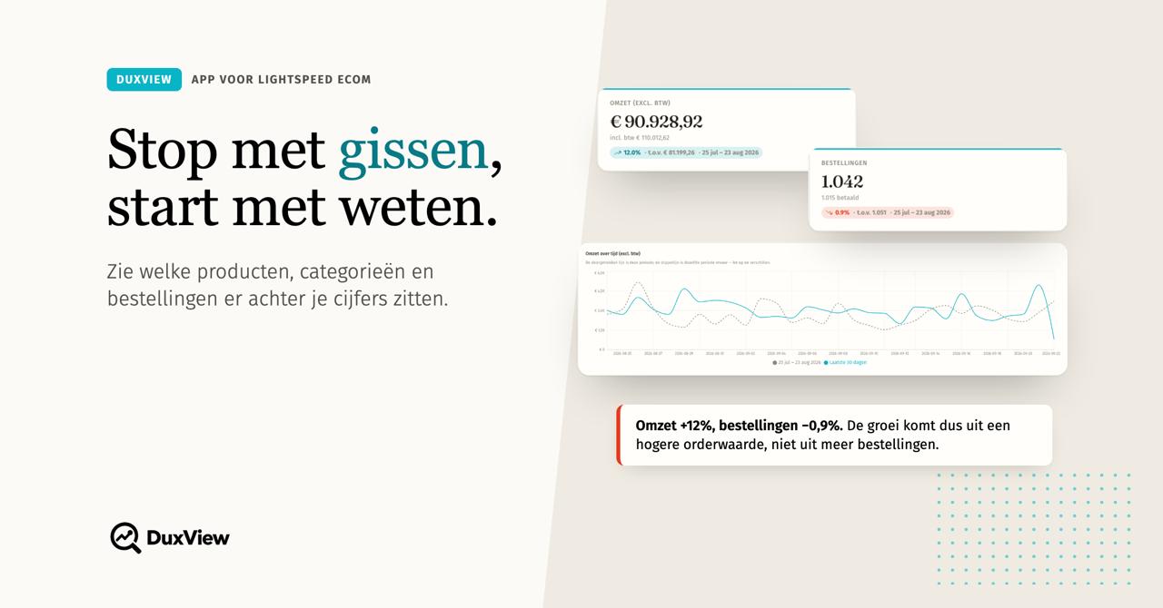 Je omzet vertelt niet het hele verhaal: meer inzicht in je Lightspeed-webshop met DuxView