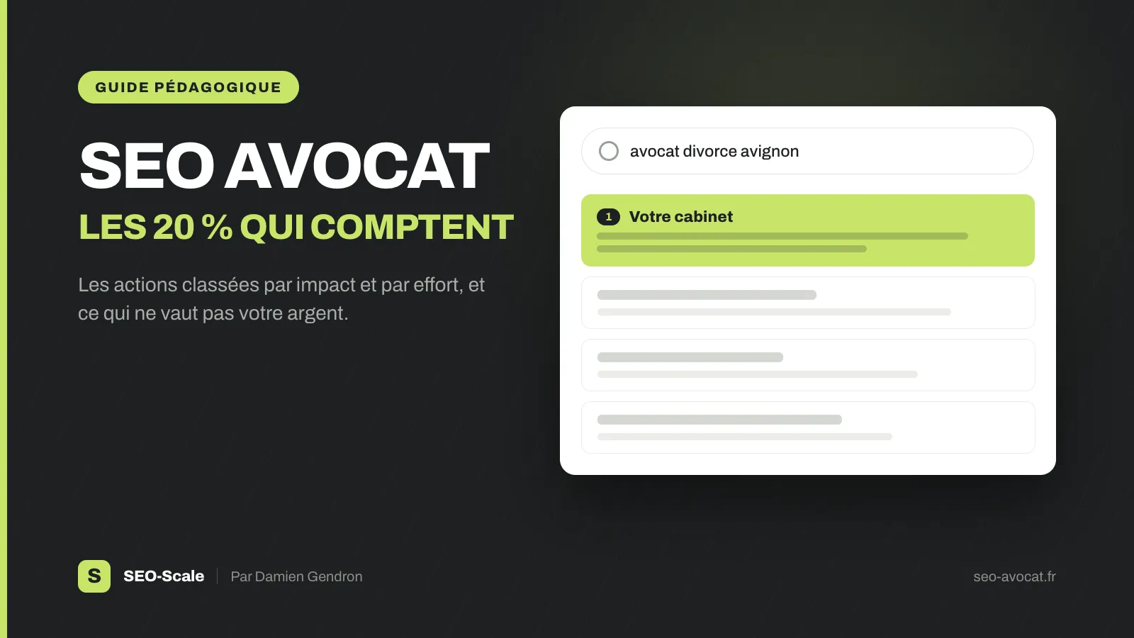 SEO avocat : les 20 % d'actions qui font 80 % des résultats
