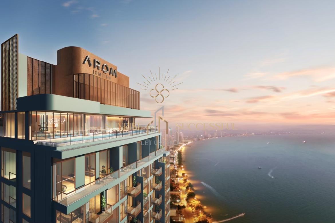 1-bedroom luxury condo Jomtien beachfront, modern interior design