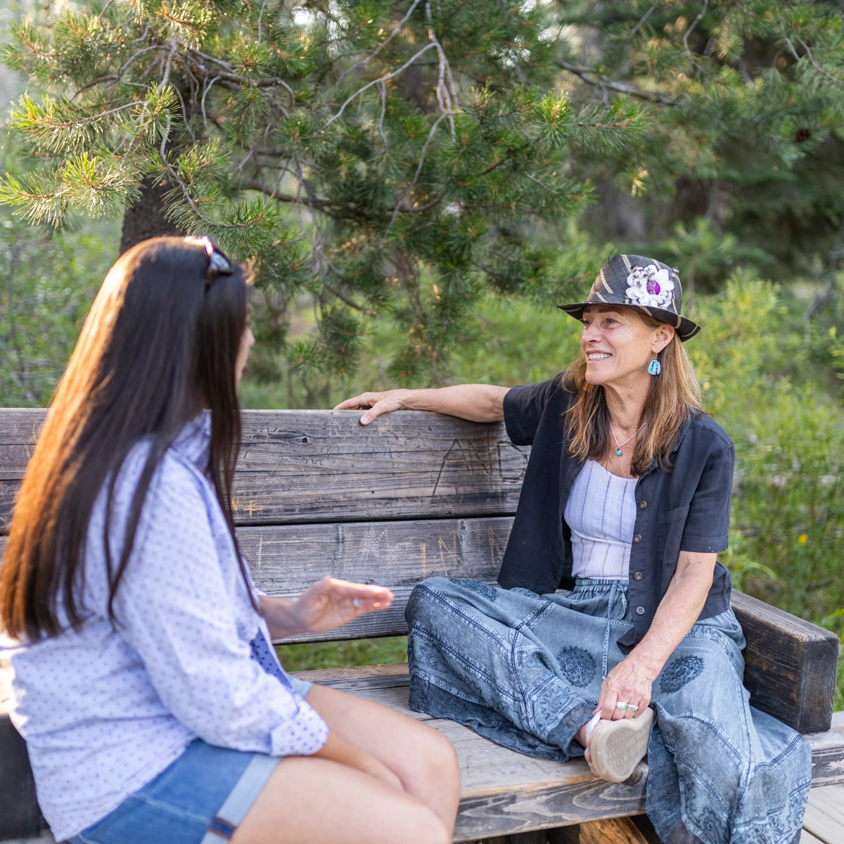 Barbi Buckles walking on path looking towards camera