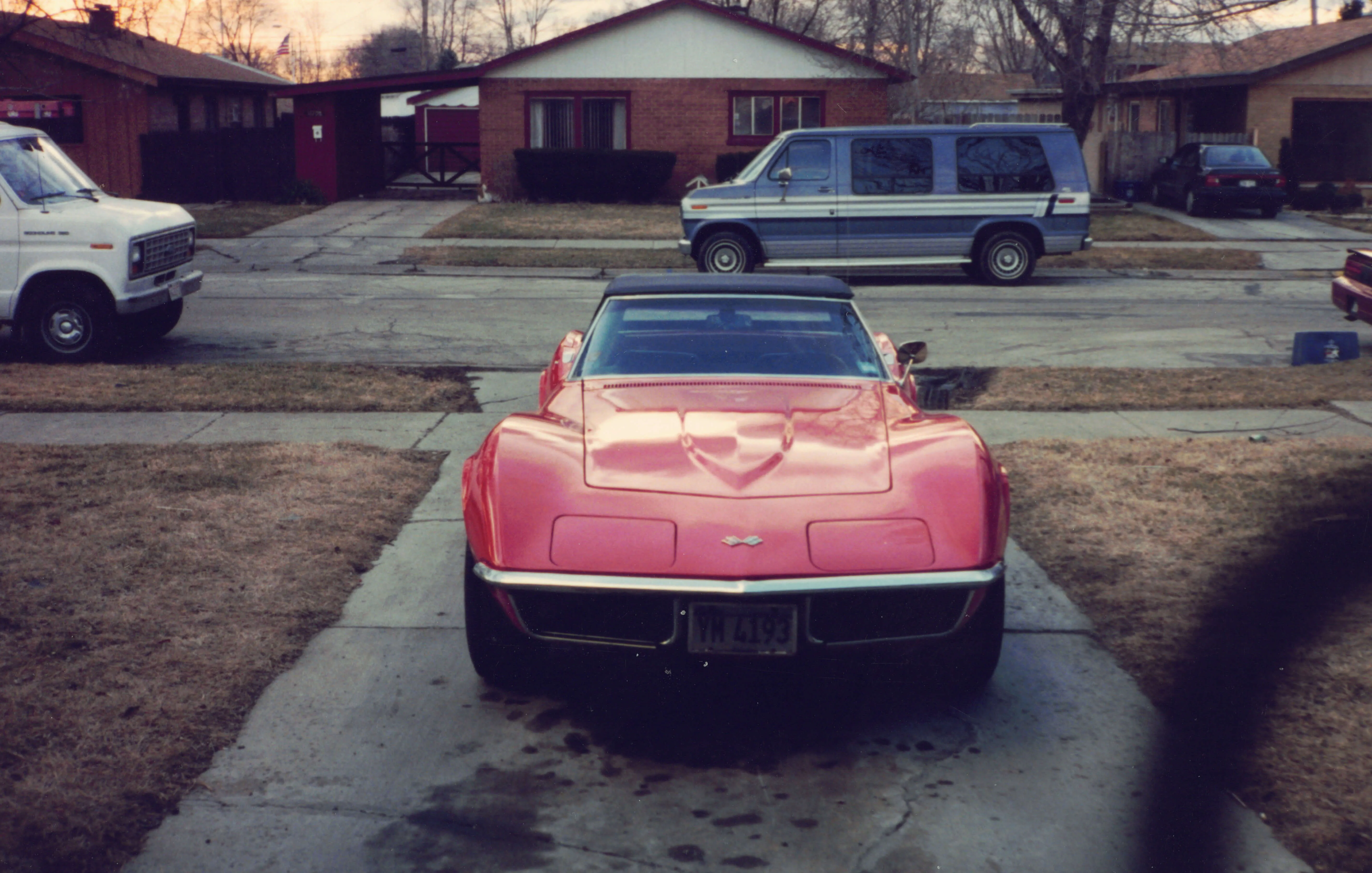 Classic car in a driveway, from the Always Ready Repair family archive